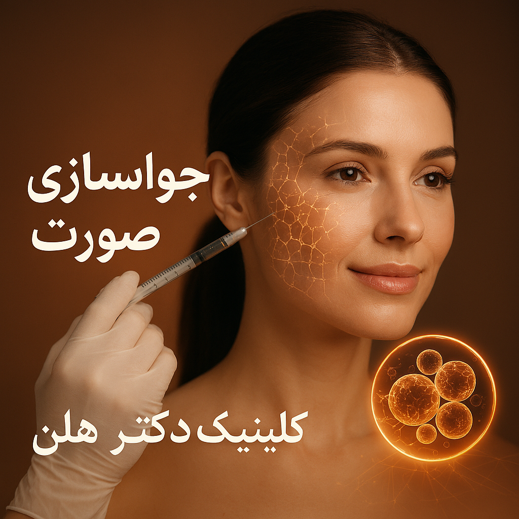 <img src="https://helenskin.com/images/blog/deep-wrinkle-treatment-cover.jpg" alt="چهره‌ی زن جوان با پوست صاف و شفاف، نمای قبل و بعد از درمان خطوط عمیق صورت با فناوری SVF، همراه با عناصر گرافیکی بازسازی سلولی و تزریق تخصصی در کلینیک دکتر هلن" />